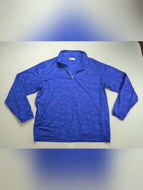 Peter Millar Perth Performance Quarter Zip Men's XL Squires Golf Club Blue Camo